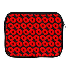 Charcoal And Red Peony Flower Pattern Apple iPad 2/3/4 Zipper Cases