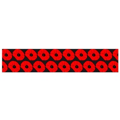 Charcoal And Red Peony Flower Pattern Flano Scarf (Small) 