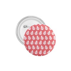 Coral And White Lady Bug Pattern 1.75  Buttons