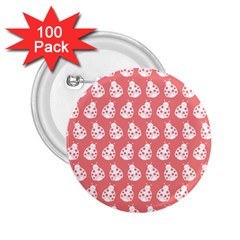 Coral And White Lady Bug Pattern 2.25  Buttons (100 pack) 