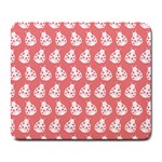 Coral And White Lady Bug Pattern Large Mousepads Front