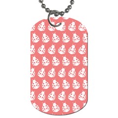 Coral And White Lady Bug Pattern Dog Tag (One Side)