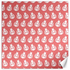Coral And White Lady Bug Pattern Canvas 20  x 20  
