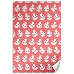 Coral And White Lady Bug Pattern Canvas 20  x 30  