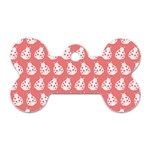 Coral And White Lady Bug Pattern Dog Tag Bone (Two Sides) Back