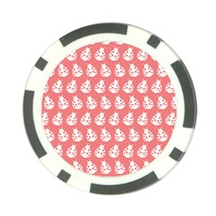 Coral And White Lady Bug Pattern Poker Chip Card Guards (10 pack) 