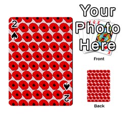 Red Peony Flower Pattern Playing Cards 54 Designs  by GardenOfOphir