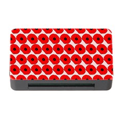 Red Peony Flower Pattern Memory Card Reader With Cf by GardenOfOphir