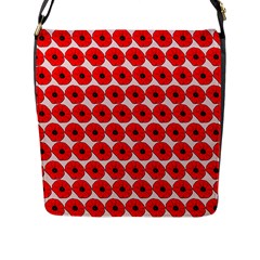 Red Peony Flower Pattern Flap Messenger Bag (l)  by GardenOfOphir