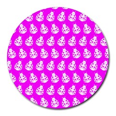Ladybug Vector Geometric Tile Pattern Round Mousepads by GardenOfOphir