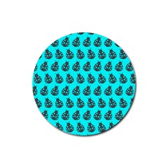 Ladybug Vector Geometric Tile Pattern Rubber Round Coaster (4 Pack)  by GardenOfOphir