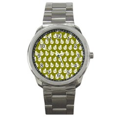 Ladybug Vector Geometric Tile Pattern Sport Metal Watches by GardenOfOphir