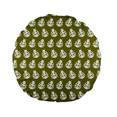 Ladybug Vector Geometric Tile Pattern Standard 15  Premium Flano Round Cushions by GardenOfOphir