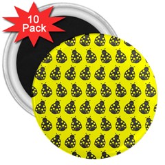 Ladybug Vector Geometric Tile Pattern 3  Magnets (10 pack) 