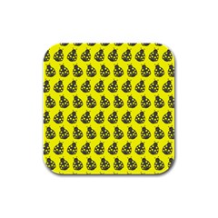 Ladybug Vector Geometric Tile Pattern Rubber Square Coaster (4 pack) 