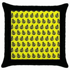 Ladybug Vector Geometric Tile Pattern Throw Pillow Cases (Black)