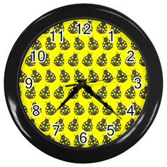 Ladybug Vector Geometric Tile Pattern Wall Clocks (Black)