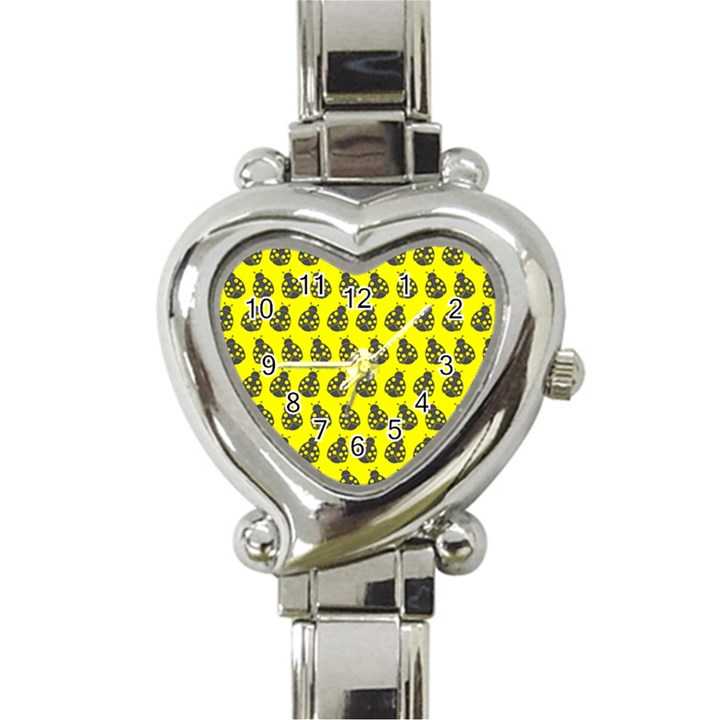 Ladybug Vector Geometric Tile Pattern Heart Italian Charm Watch
