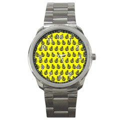 Ladybug Vector Geometric Tile Pattern Sport Metal Watches by GardenOfOphir
