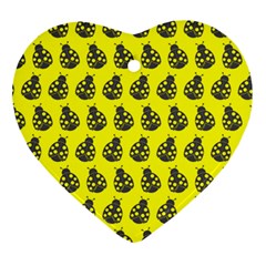 Ladybug Vector Geometric Tile Pattern Heart Ornament (2 Sides) by GardenOfOphir