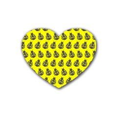 Ladybug Vector Geometric Tile Pattern Heart Coaster (4 Pack)  by GardenOfOphir