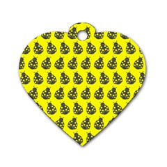 Ladybug Vector Geometric Tile Pattern Dog Tag Heart (Two Sides)