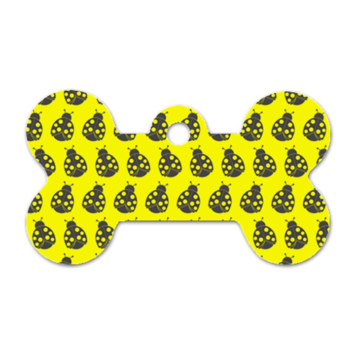 Ladybug Vector Geometric Tile Pattern Dog Tag Bone (Two Sides)