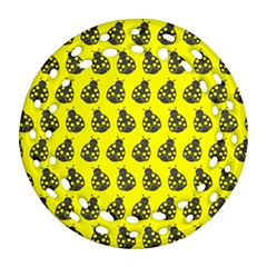 Ladybug Vector Geometric Tile Pattern Round Filigree Ornament (2Side)