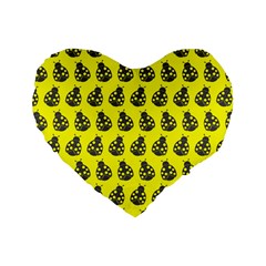 Ladybug Vector Geometric Tile Pattern Standard 16  Premium Heart Shape Cushions