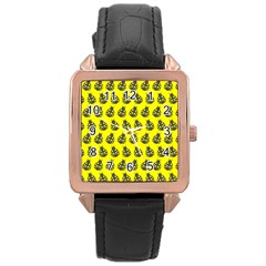 Ladybug Vector Geometric Tile Pattern Rose Gold Watches by GardenOfOphir