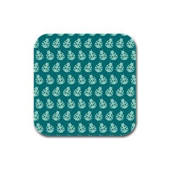 Ladybug Vector Geometric Tile Pattern Rubber Square Coaster (4 pack) 