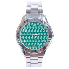 Ladybug Vector Geometric Tile Pattern Stainless Steel Men s Watch