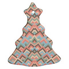 Trendy Chic Modern Chevron Pattern Christmas Tree Ornament (2 Sides) by GardenOfOphir