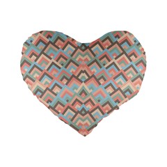 Trendy Chic Modern Chevron Pattern Standard 16  Premium Flano Heart Shape Cushions by GardenOfOphir