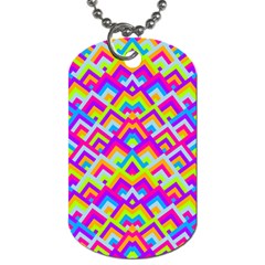 Colorful Trendy Chic Modern Chevron Pattern Dog Tag (one Side) by GardenOfOphir