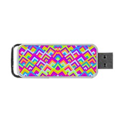 Colorful Trendy Chic Modern Chevron Pattern Portable Usb Flash (one Side) by GardenOfOphir