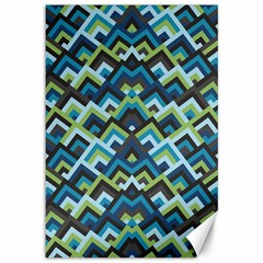 Trendy Chic Modern Chevron Pattern Canvas 12  X 18  