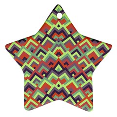 Trendy Chic Modern Chevron Pattern Star Ornament (Two Sides) 