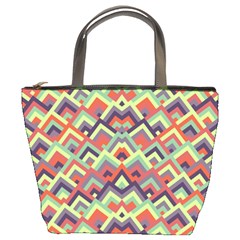 Trendy Chic Modern Chevron Pattern Bucket Bags