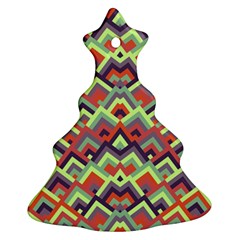 Trendy Chic Modern Chevron Pattern Ornament (christmas Tree) by GardenOfOphir