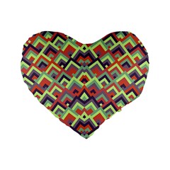 Trendy Chic Modern Chevron Pattern Standard 16  Premium Heart Shape Cushions by GardenOfOphir