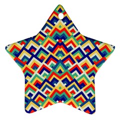 Trendy Chic Modern Chevron Pattern Ornament (star)  by GardenOfOphir