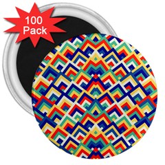 Trendy Chic Modern Chevron Pattern 3  Magnets (100 Pack)