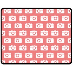 Modern Chic Vector Camera Illustration Pattern Fleece Blanket (medium) 