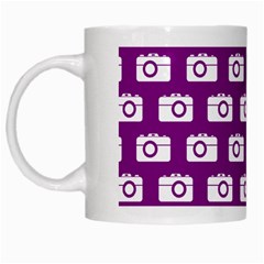 Modern Chic Vector Camera Illustration Pattern White Mugs by GardenOfOphir