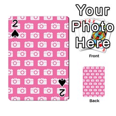 Pink Modern Chic Vector Camera Illustration Pattern Playing Cards 54 Designs  by GardenOfOphir