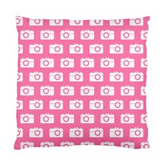 Pink Modern Chic Vector Camera Illustration Pattern Standard Cushion Case (one Side)  by GardenOfOphir