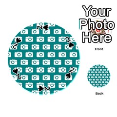 Modern Chic Vector Camera Illustration Pattern Playing Cards 54 (round) 