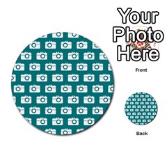 Modern Chic Vector Camera Illustration Pattern Multi-purpose Cards (round) 