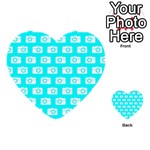 Modern Chic Vector Camera Illustration Pattern Multi-purpose Cards (Heart)  Back 54